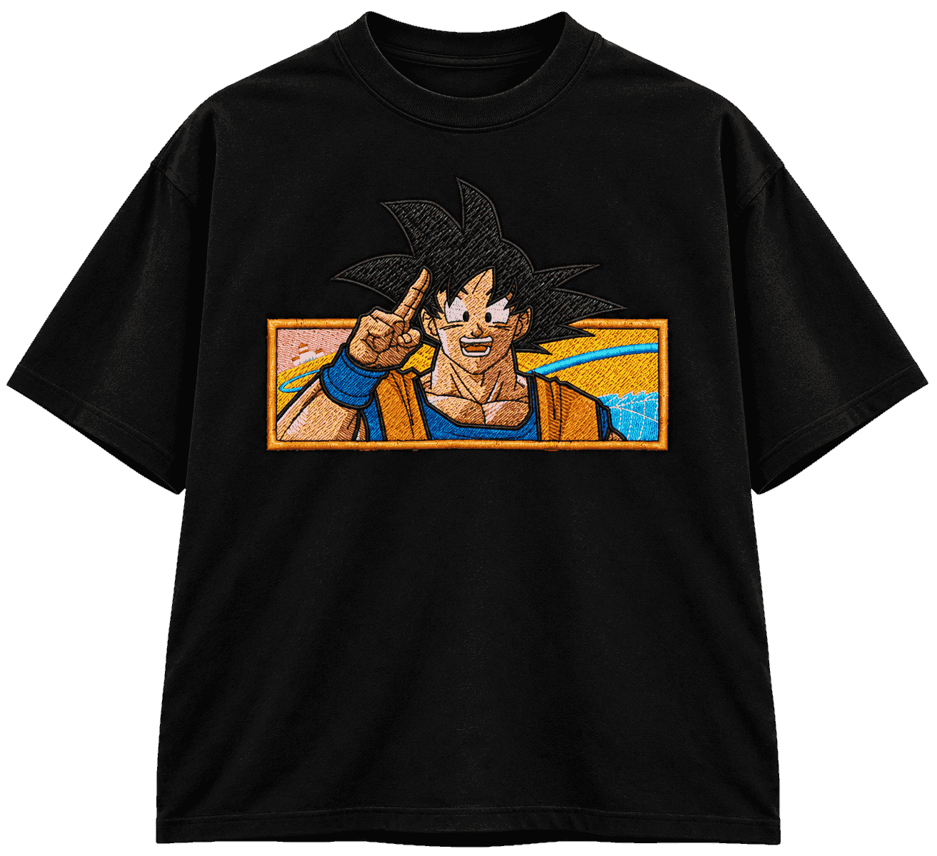 Camiseta preta com estampa colorida de guerreiro